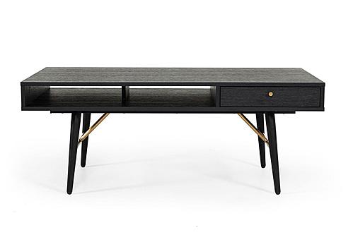 Modrest Billy Modern Black Oak & Gold Coffee Table by VIG Furniture