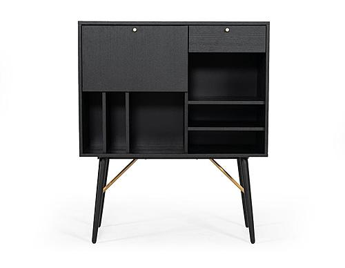 Modrest Billy Modern Black Oak & Gold Tall Buffet by VIG Furniture