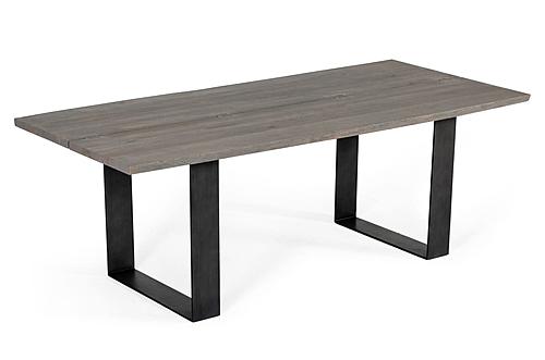 Modrest Murphy - Modern Grey Aged Oak & Black Metal Dining Table by VIG Furniture