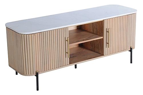 Modrest - Cambridge White Marble & Mango TV Stand by VIG Furniture