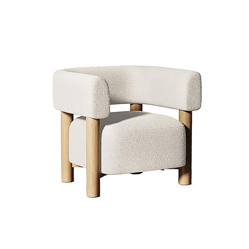 Modrest Fang - Modern White Fabric & Wood Accent Chair by VIG Furniture