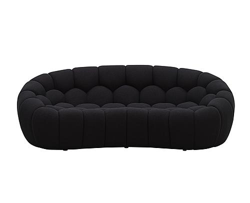 Divani Casa Yolonda - Modern Curved Black Fabric Loveseat by VIG Furniture