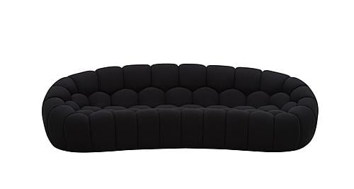 Divani Casa Yolonda - Modern Curved Black Fabric Sofa by VIG Furniture