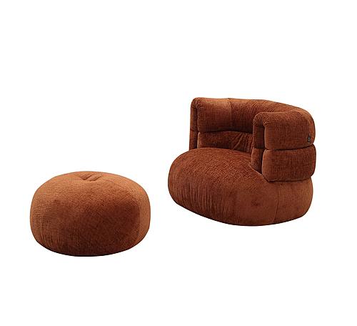 Divani Casa Shay - Modern Burnt Orange Fabric Accent Chair + Ottoman by VIG Furniture