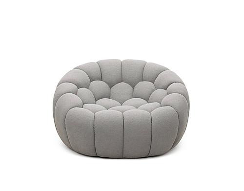 Divani Casa Yolonda - Modern Curved Light Grey Fabric Chair by VIG Furniture