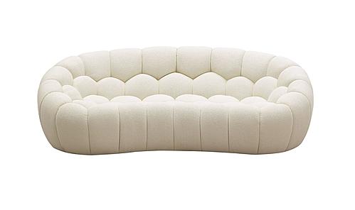 Divani Casa Yolonda - Modern Curved Off-White Fabric Loveseat by VIG Furniture