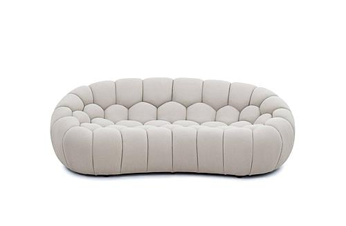 Divani Casa Yolonda - Modern Curved Beige Fabric Loveseat by VIG Furniture
