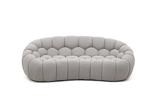 Divani Casa Yolonda - Modern Curved Light Grey Fabric Loveseat by VIG Furniture