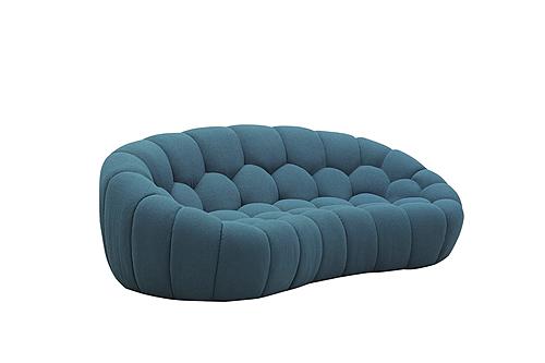 Divani Casa Yolonda - Modern Curved Dark Teal Fabric Loveseat by VIG Furniture