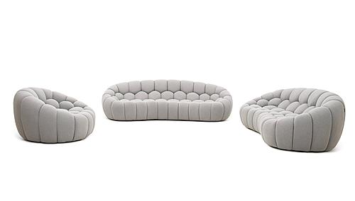 Divani Casa Yolonda - Modern Curved Light Grey Fabric Sofa Set by VIG Furniture