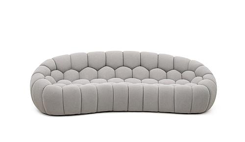 Divani Casa Yolonda - Modern Curved Light Grey Fabric Sofa by VIG Furniture