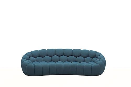 Divani Casa Yolonda - Modern Curved Dark Teal Fabric Sofa by VIG Furniture