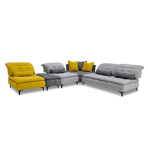David Ferrari Mikado - Italian Modern Grey + Yellow Fabric Modular Sectional Sofa by VIG Furniture