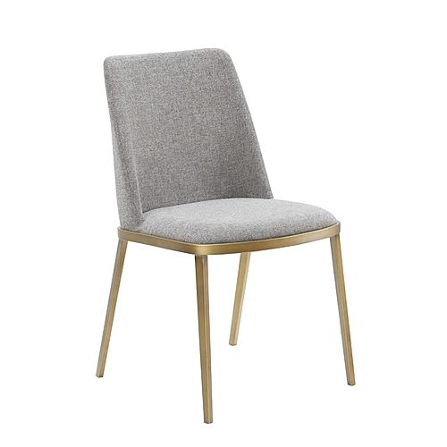 Modrest Brent- Contemporary Light Grey Fabric + Brass Dining Chair Set of 2 by VIG Furniture