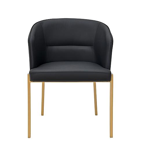 Modrest Kravitz - Modern Dark Grey Vegan Leather + Antique Brass Dining Chair by VIG Furniture