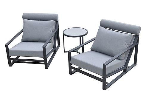 Renava Boardwalk Outdoor Grey Lounge Chair Set by VIG Furniture