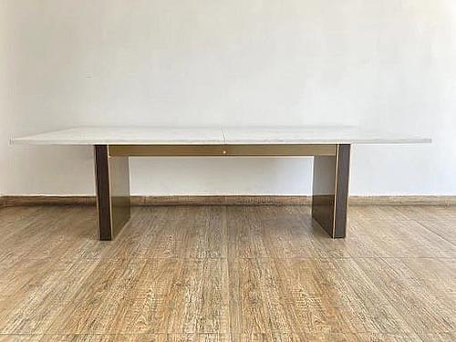 Modrest Auer - White Marble & Gold Dining Table by VIG Furniture