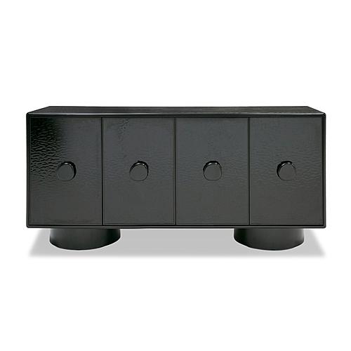Modrest Calexico - Contemporary Black Wave Glass + Black Buffet by VIG Furniture