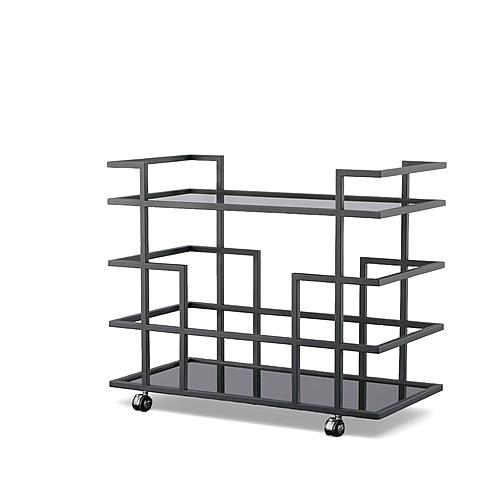 Modrest Deakin - Black Stainless Steel and Black Glass Wine Rack by VIG Furniture