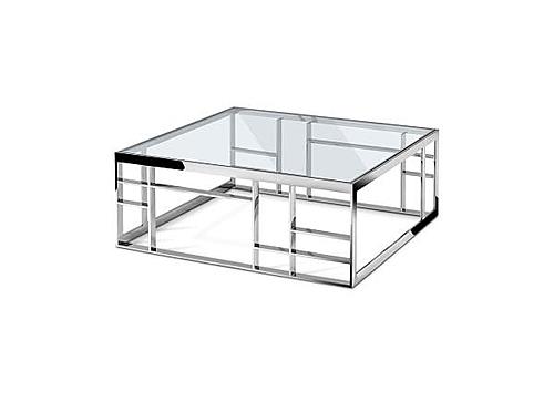 Modrest Stephen - Modern Glass & Stainless Steel Square Coffee Table by VIG Furniture