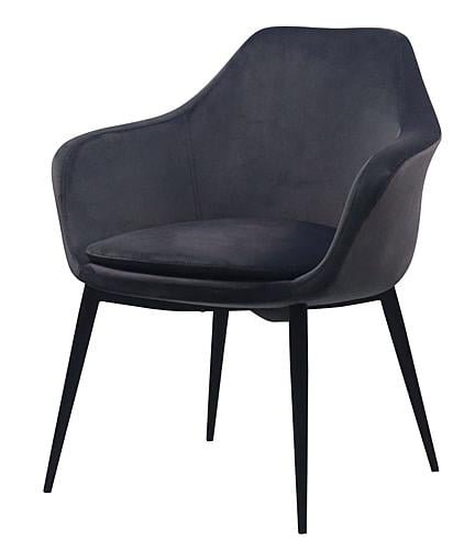 Modrest Wilson - Modern Grey Velvet & Black Dining Chair by VIG Furniture