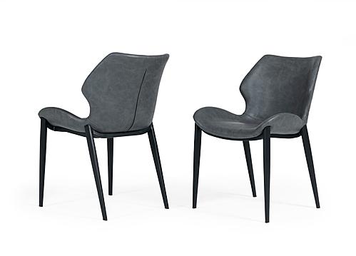 Modrest Instone - Industrial Dark Grey Eco-Leather Dining Chair (Set of 2) by VIG Furniture