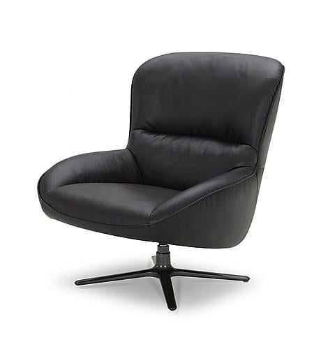 Modrest Theo Modern Black Leather Accent Chair - Thumbnail 2