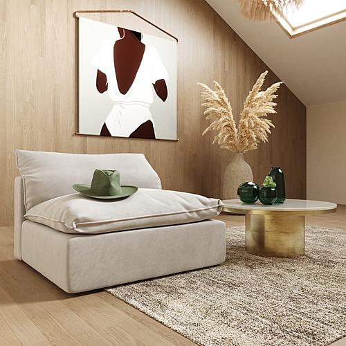 Divani Casa Garman - Modern Light Grey Armless Seater by VIG Furniture