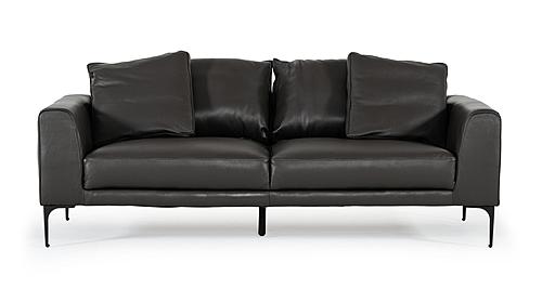 Divani Casa Jacoba - Modern Dark Grey Leather Sofa by VIG Furniture