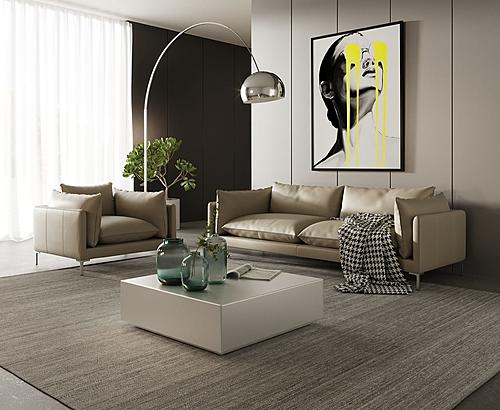 Divani Casa Harvest - Modern Taupe Full Leather Sofa Set by VIG Furniture