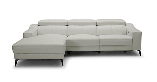 Modrest Rampart - Modern L-Shape LAF Chaise White Leather Sectional Sofa with 1 Recliner by VIG Furniture