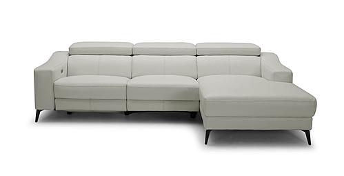 Modrest Rampart - Modern L-Shape RAF Chaise White Leather Sectional Sofa with 1 Recliner by VIG Furniture