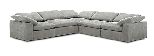 Divani Casa Corinth - Modern Gray Fabric Sectional Sofa w/3 Power Recliners by VIG Furniture