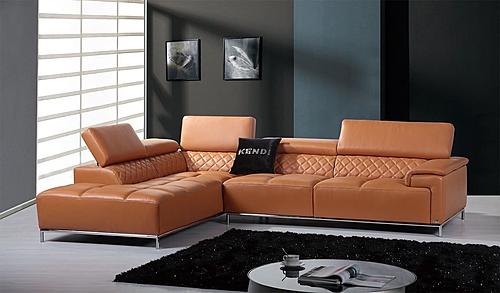 Half Leather Divani Casa Citadel Modern Leather Sectional Sofa by VIG Furniture