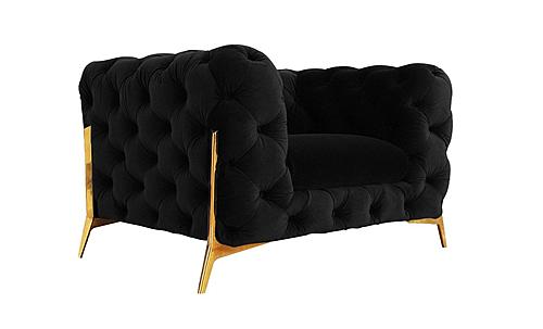 Divani Casa Quincey - Transitional Black Velvet Chair by VIG Furniture