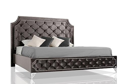 California King Leilah Transitional Tufted Fabric Bed - Thumbnail 2