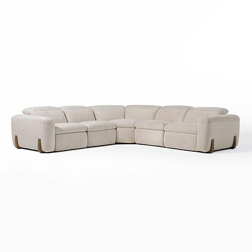 Divani Casa Conrad - Modern Beige Fabric Sectional w/3 Recliners by VIG Furniture