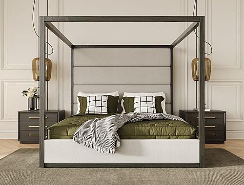 Modrest Manhattan - Contemporary Canopy Grey Bed - Eastern King by VIG Furniture