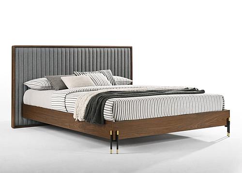 Nova Domus Metcalf - Mid-Century Walnut & Grey Bed by VIG Furniture