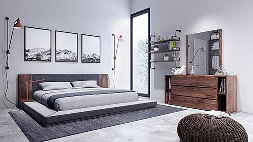 Nova Domus California King Jagger Modern Dark Grey & Walnut Bedroom Set-california by VIG Furniture