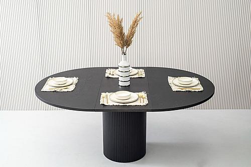 Modrest Miami - Modern Black Oak Round Dining Table w/Extension by VIG Furniture