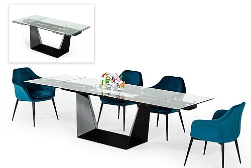 Modrest Bronwin - Modern Black Glass Extendable Dining Table by VIG Furniture