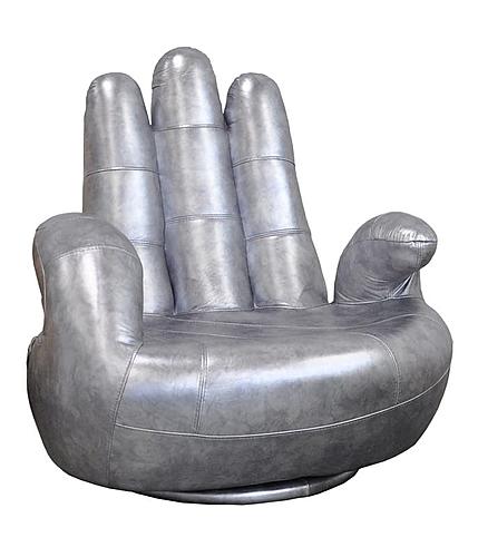 Estro Salotti Sosia Italian Modern Silver Leather Hand Accent Chair by VIG Furniture