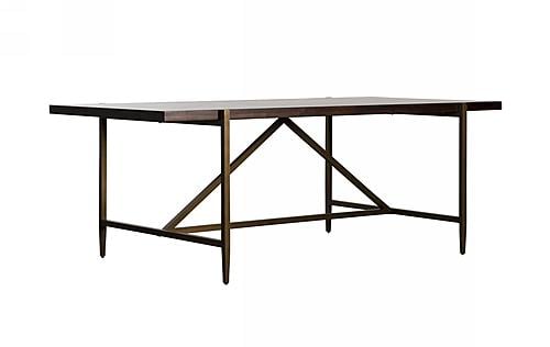 Modrest Shane - Modern Acacia & Brass Dining Table by VIG Furniture