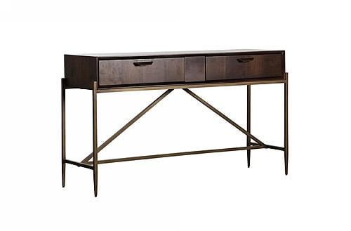 Modrest Shane - Modern Acacia & Brass Console Table by VIG Furniture