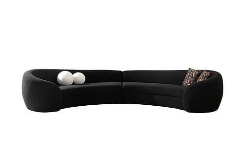 Modrest - Kilmer Modern Black Curved Fabric Sectional Sofa by VIG Furniture