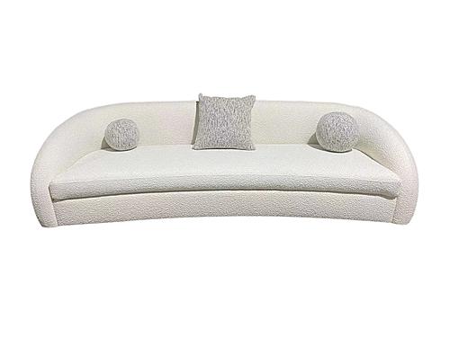 Modrest - Joshua Modern 4-Seater Curved White and Taupe Fabric Sofa by VIG Furniture