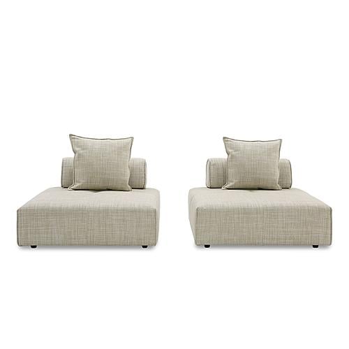 Divani Casa Mondo - Modern 2 Seat Modular Beige Fabric Sectional by VIG Furniture