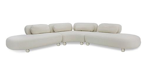 Divani Casa Gilbert - Contemporary White Fabric Modular Sectional Sofa by VIG Furniture