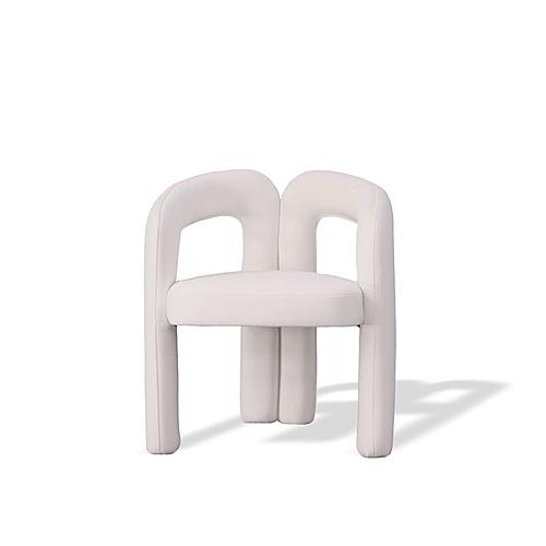 Modrest Ellen Glam White Velvet Dining Chair - Thumbnail 2